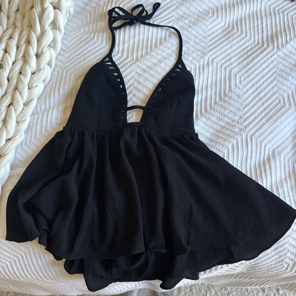 LF Black Halter Blouse